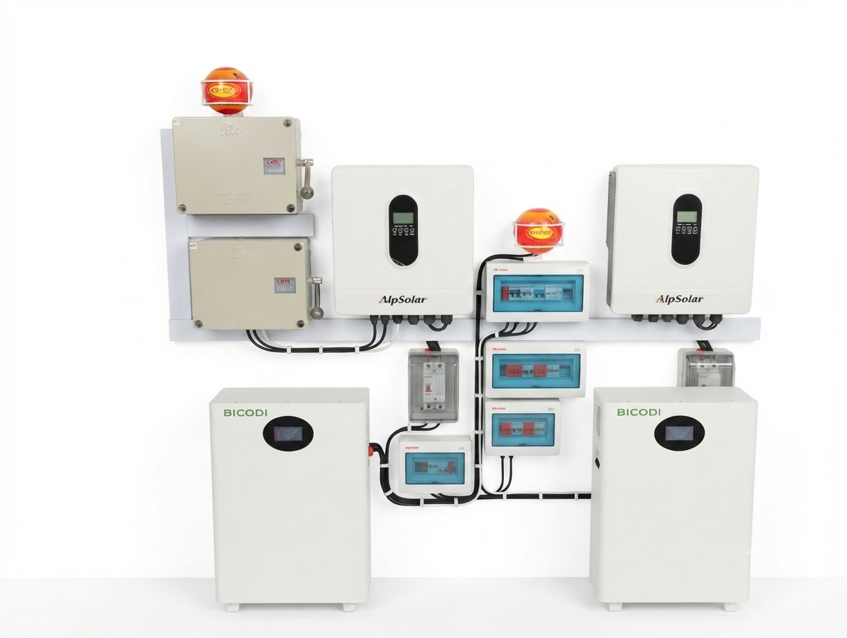 Solar battery bank installation